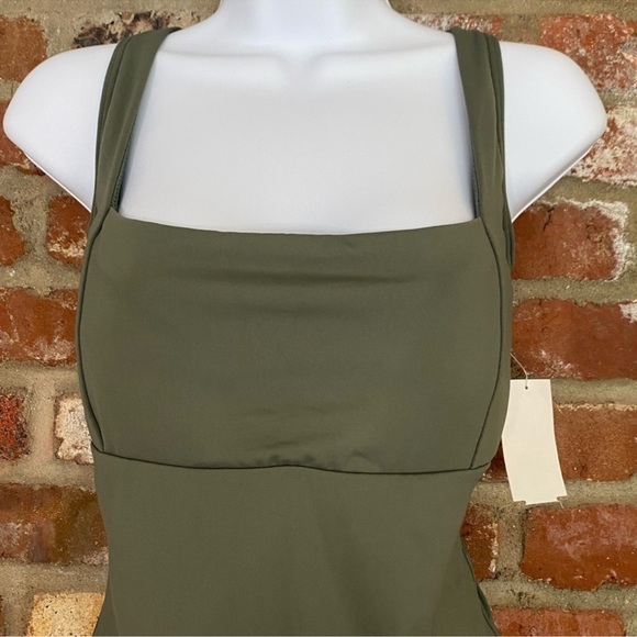 Square Neck One-Piece Swimsuit by SEA LEVEL Size 10 US Olive Green NWT - Picture 3 of 8